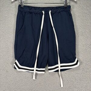 Man Boohooman Athletic Shorts Mesh S Navy Breathable‎ Elastic Waist Drawstring